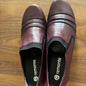 Remonte Dorndorf Shoes 40 Womens US 9 / 9.5 Red Leather Burgundy